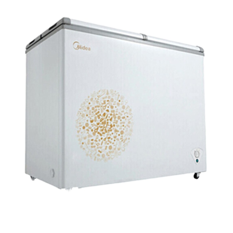 美的 220升 家用商用冰柜 双箱双温冷柜藏冷冻卧式冰箱BCD-220VM(E)