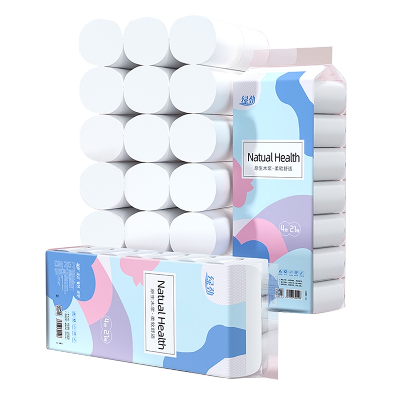 漫花21卷2700g家用卫生纸原木无芯卷纸家用实惠装整箱厕纸