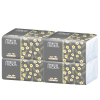 美纤奇原木抽纸大规格加厚三层160抽4包小花