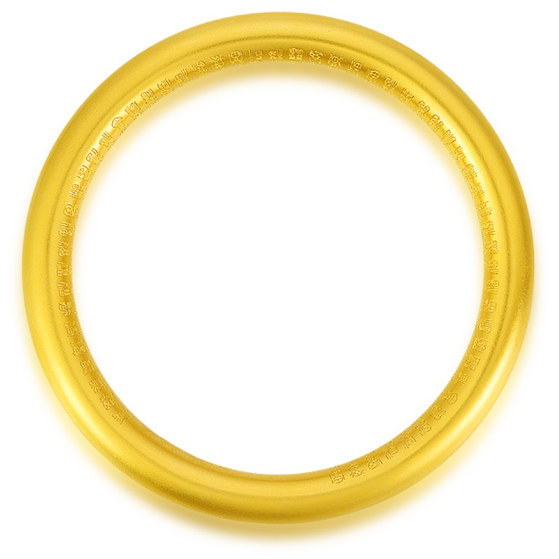 金一 足金999古法传承经文哑光女士 黄金手镯简约首饰送女友母亲节礼物(计价) ABEG01