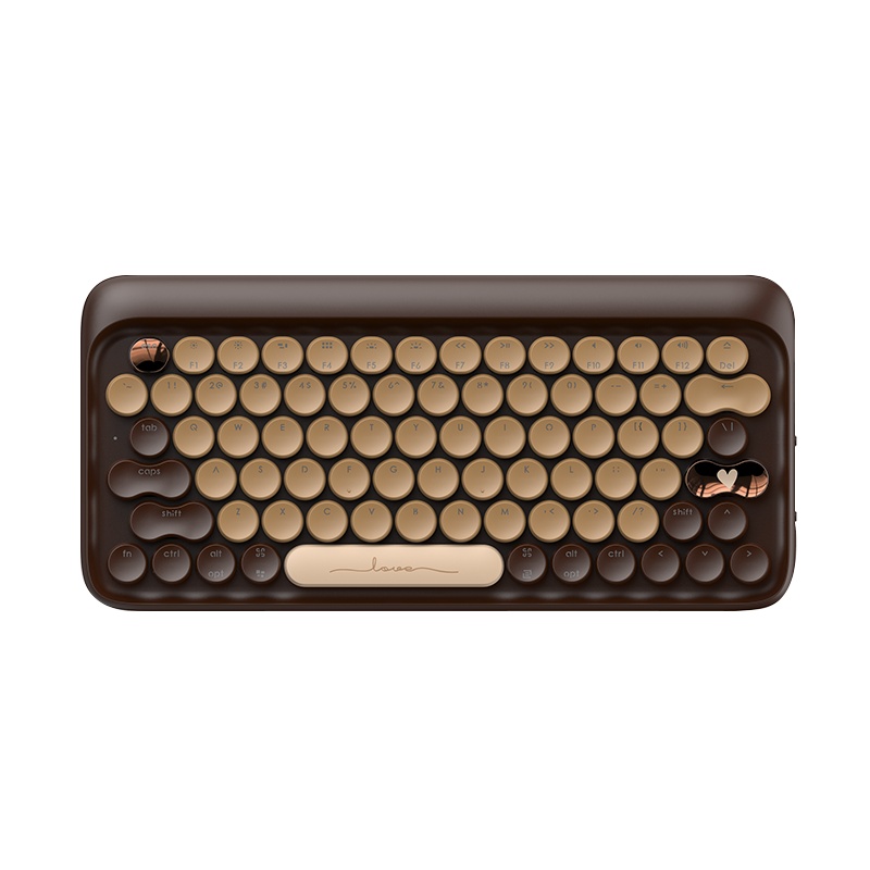 洛斐（Lofree）EH112S 巧克力色蓝牙机械键盘 茶轴背光有线蓝牙无线办公MAC/IPAD/WIN 79键全键无冲