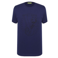 VERSACE JEANS男士深蓝色棉质短袖T恤衫B3GRA77C 36610 239