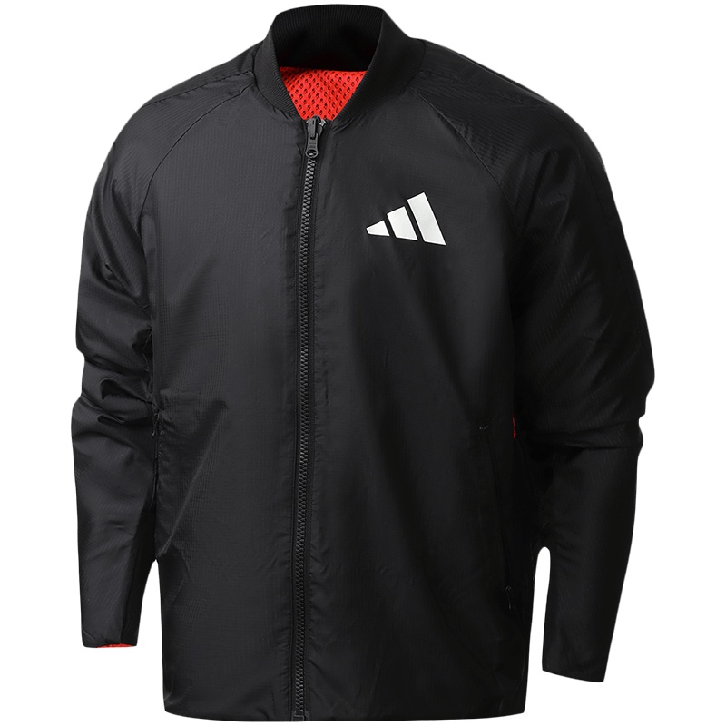 阿迪达斯男服外套夹克双面穿立领休闲运动服FK0976