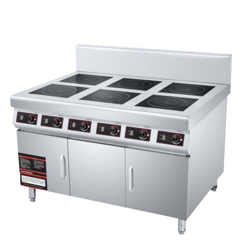 乐创(lecon)商用六眼煲仔炉 花甲锡纸米线麻辣烫电磁炉 柜式款 MC-BZL3.5X-06