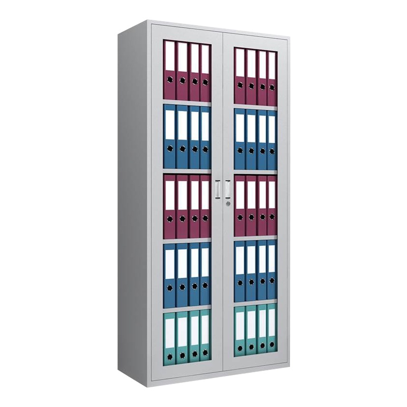 匡大 文件柜铁皮档案柜办公柜两门通玻五层钢柜