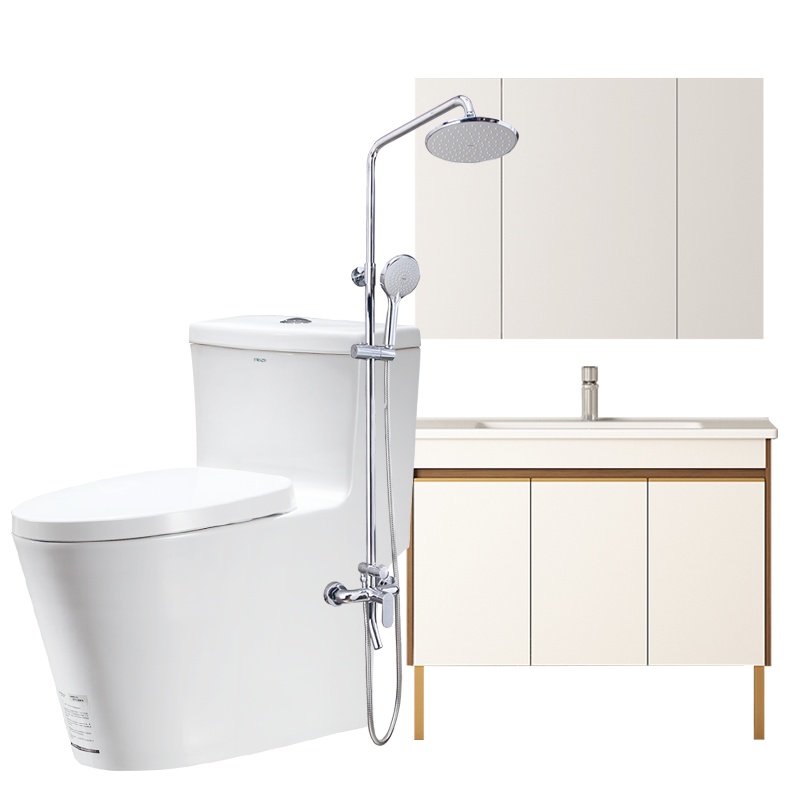 法恩莎卫浴新款60厘米80厘米1米浴室柜FB16127大力神马桶F2M8813花洒组合套餐