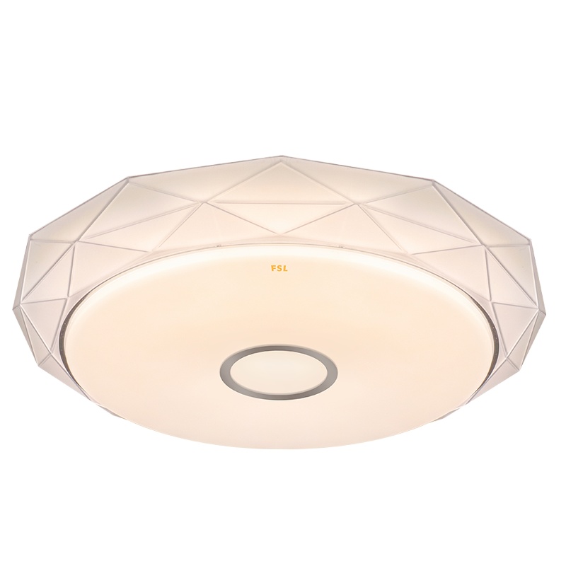 FSL佛山照明 LED吸顶灯简约现代卧室书房20平方纤薄简约时尚三段调色25W亚克力圆形灯具