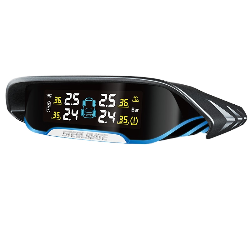 铁将军(steel mate)汽车轮胎压监测器太阳能无线高精度内置测压表通用检测仪X1 X1彩屏内置