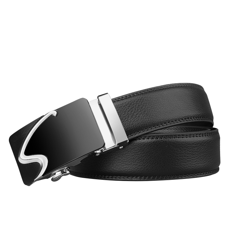 【顺丰配送】裤腰带扣头真皮裤带送男友生日礼物自动扣男式腰带男士休闲皮带