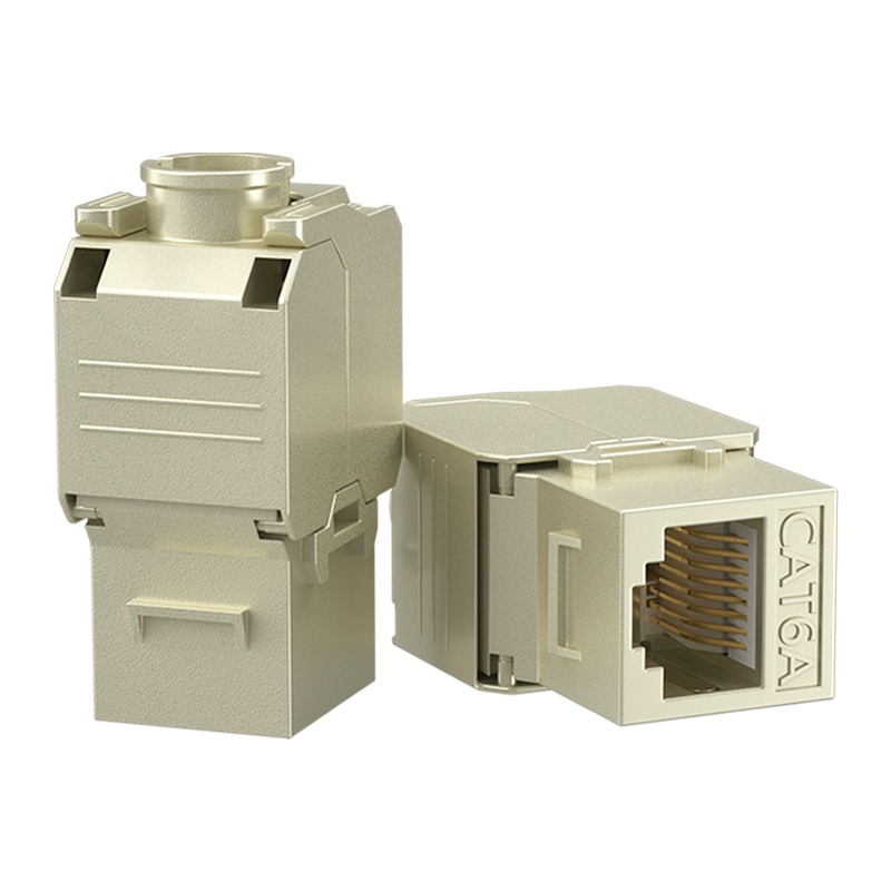 千天(QANTOP)超六类网络模块CAT6千兆网线插座面板屏蔽免打模RJ45水晶头母座电脑连接头10个QT-MK024