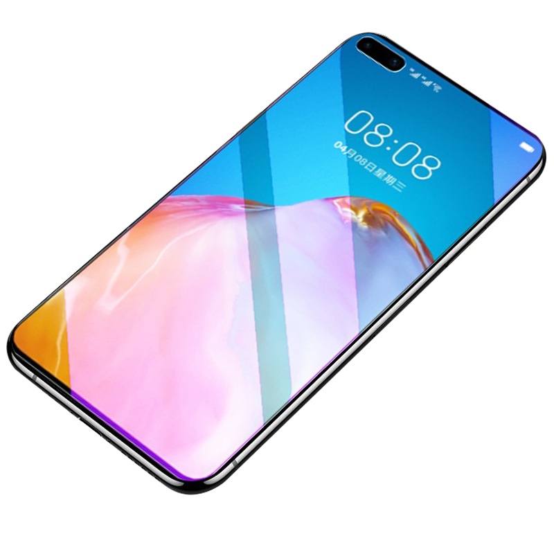 [送手机壳]轻万适用华为p40钢化膜全屏抗蓝光防摔贴膜huawei手机保护膜P40全玻璃