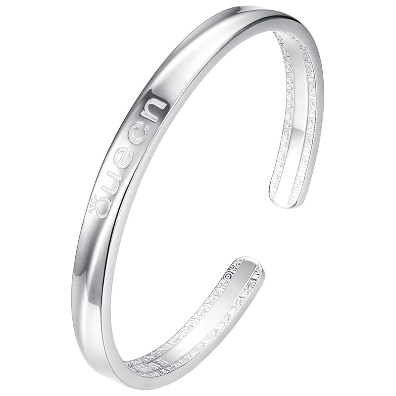 佰色传情银手镯女999纯银手镯年轻款镯子足银手饰手链女友礼物