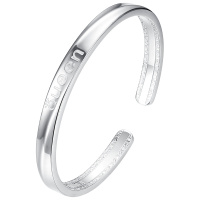 佰色传情银手镯女999纯银手镯年轻款镯子足银手饰手链女友礼物