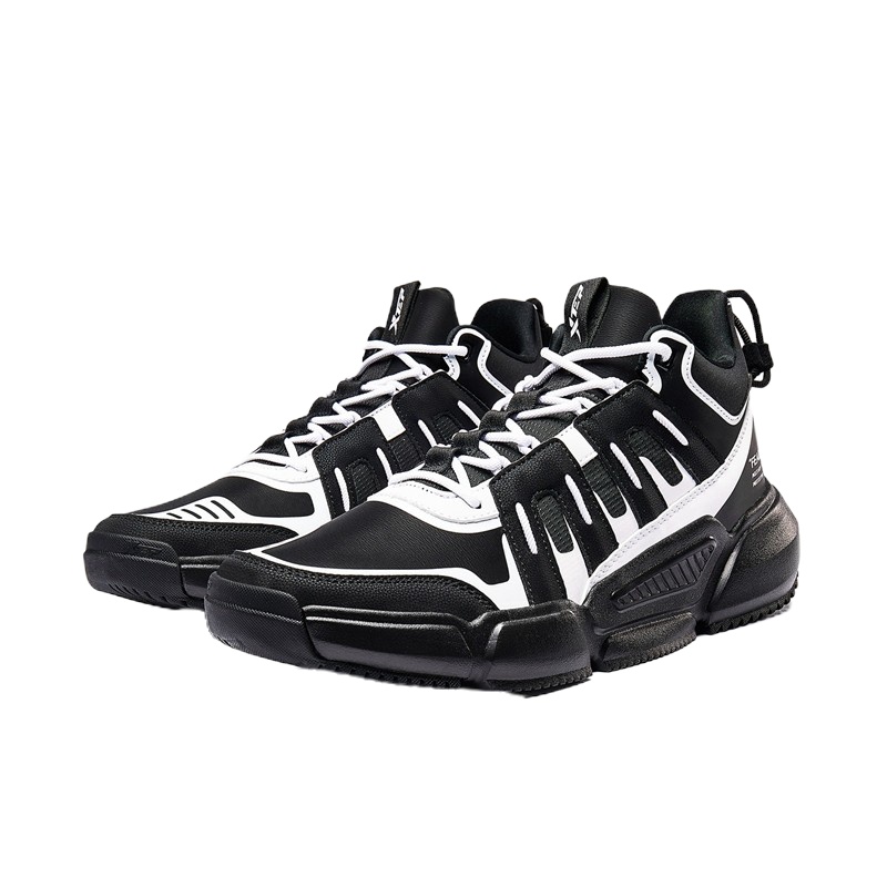 特步男鞋篮球鞋2020春夏季新款运动鞋男高帮鞋缓震防滑鞋子黑白