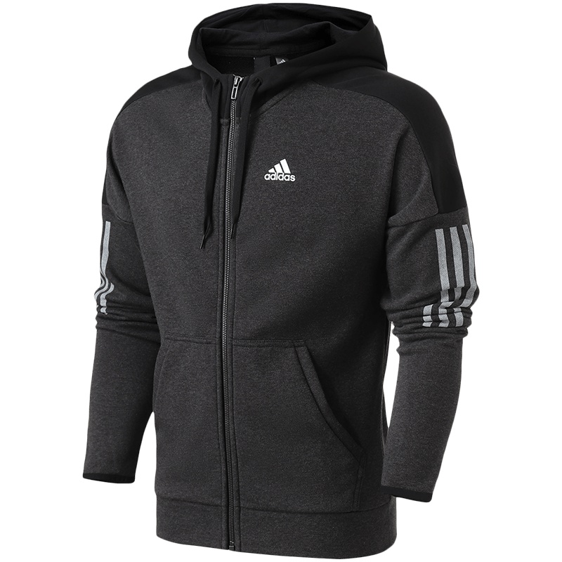 【自营】adidas男服夹克外套连帽休闲运动服DM2804 L DM2804黑色