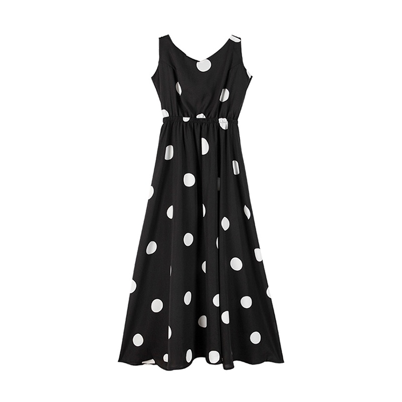 雪纺连衣裙2019夏季新款连衣裙露背波点吊带连衣裙夏装女裙子