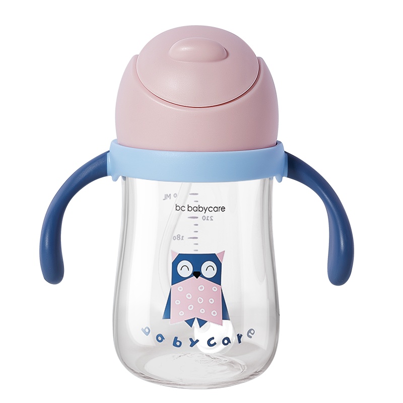 babycare婴儿学饮杯防漏防呛吸管杯奶瓶两用 儿童水杯喝水鸭嘴杯240ml珀尔里粉