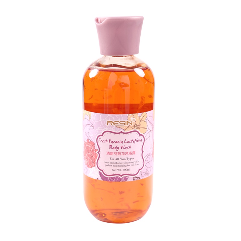[细看详情页]RESIN语欣清新芍药鲜花沐浴露300mL舒缓紧致清爽滋润保湿补水清洁控油花瓣沐浴乳不带泵各种肤质通用