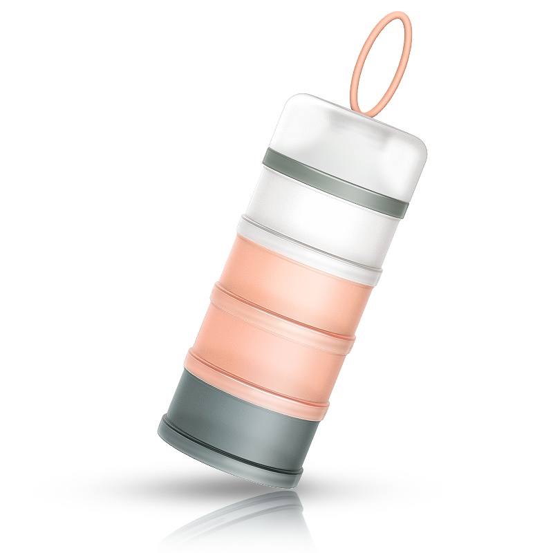 [ 4层大容量 安全pp材质]MillyMally奶粉盒 便携婴儿宝宝外出迷你大容量储存罐奶粉格 奶粉分装盒 200ML