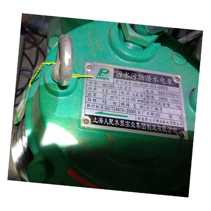 人民污水污物潜水电泵 WQ25-15-2.2 380V 2.2KW