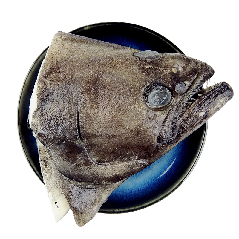 纯色本味 冷冻冰岛鸦片鱼头(庸鲽鱼头)整只 200g/袋 比目鱼头 海鲜水产