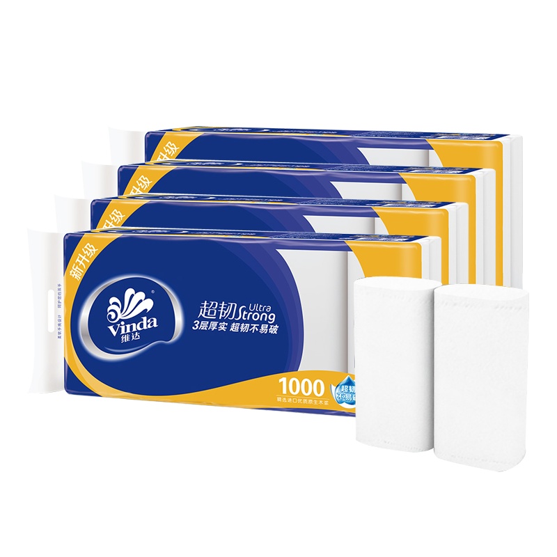 维达(Vinda) 卷纸 超韧三层100g*40卷 无芯卷纸 卫生纸巾