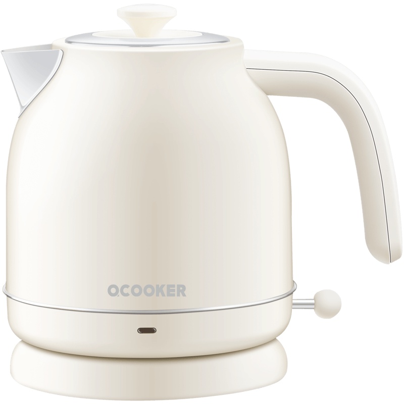 圈厨电水壶 热水烧水壶复古电热水壶1.7L大容量304不锈钢 进口温控 复古白 不带温度表小米生态链