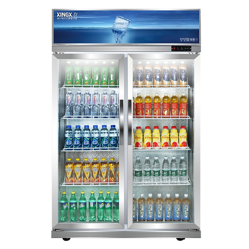 星星(XINGX)600升 商用展示柜 对开门 冷藏柜 立式冷柜 双门冰箱 双层玻璃 直观展示 LSC-600K
