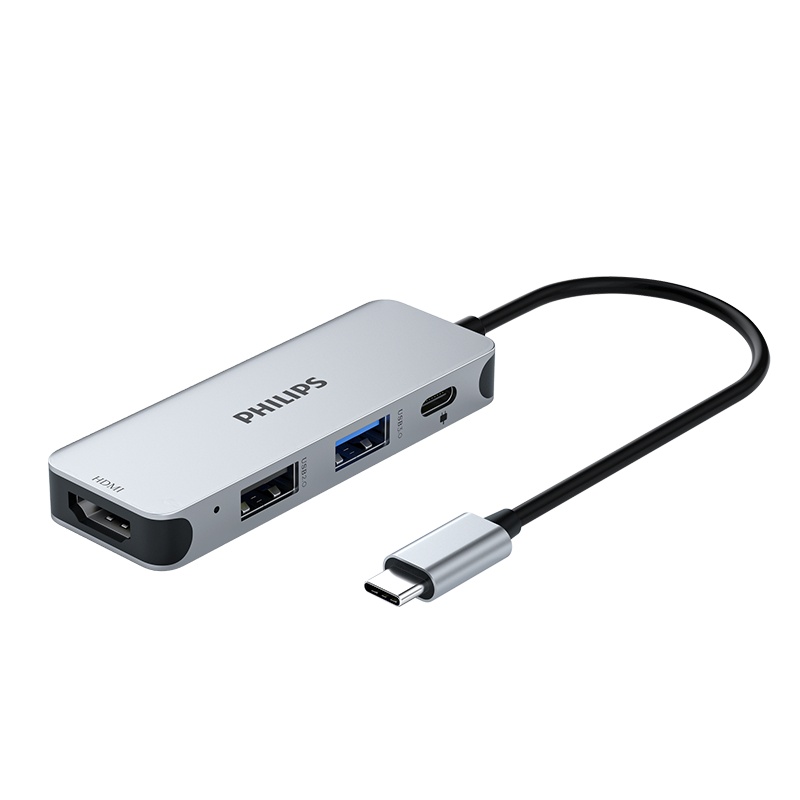 飞利浦type-c拓展坞笔记本扩展macbook pro苹果配件 air投影仪USB3.0高速传输转换器SWR1607G