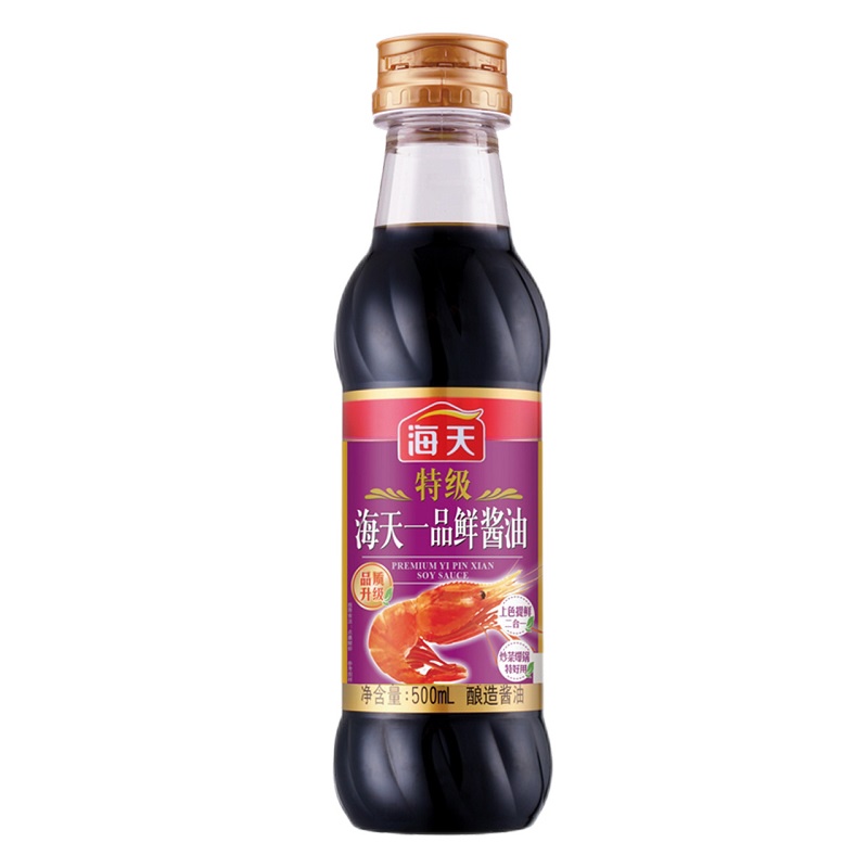 海天一品鲜酱油500ml*2瓶炒菜凉拌酱油家用烹饪生抽调味料