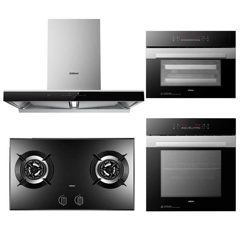 [欧式TOP1]老板(ROBAM)油烟机烟灶蒸烤套餐21立方双腔烟灶套装60N0+57B0T+R075+S275厨电套餐