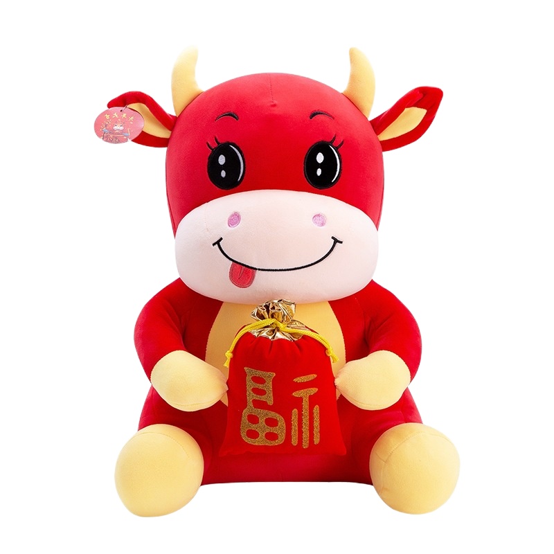 红色玩偶毛绒玩具25cm