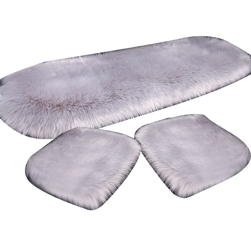 淘尔杰TAOERJ新款汽车坐垫冬季羊毛绒三件套舒适保暖车垫单片后排通用长毛座垫