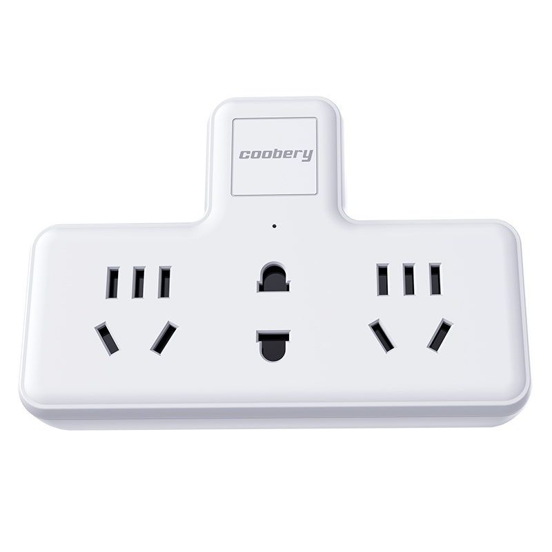 酷博睿(coobery)品字形插座电源转换器SH-ZH51一转三扩展插孔分控开关充电插头插排插线板