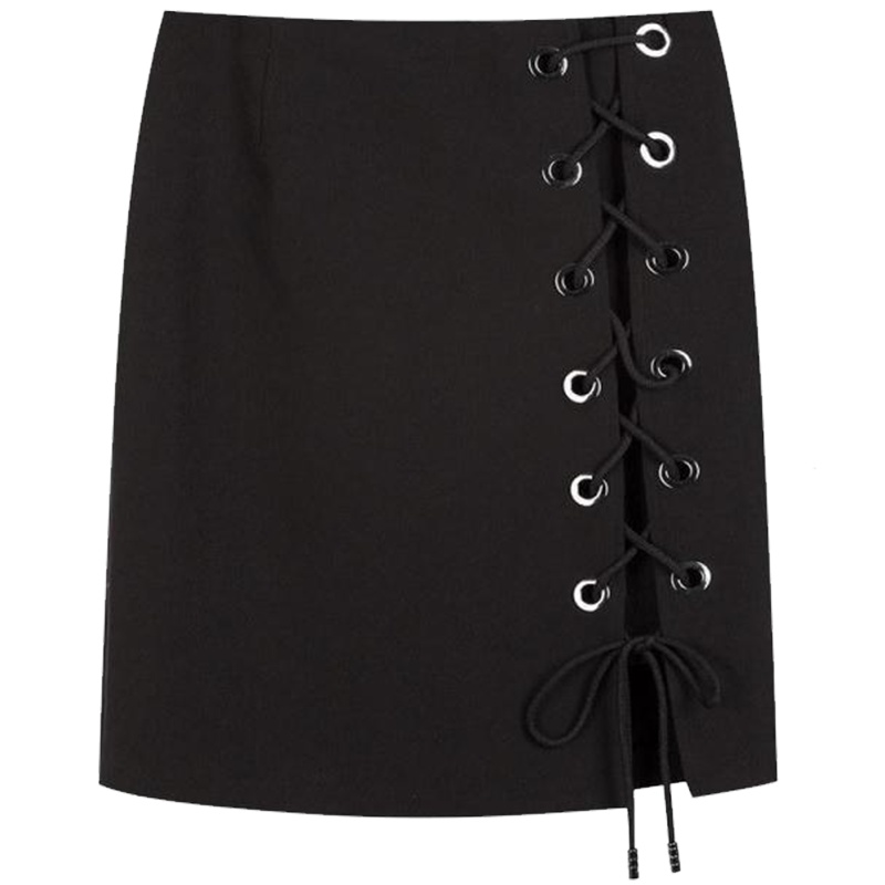 【热卖】绑带半身裙拉夏贝尔拉贝缇2019春季新款黑色裙子短裙包臀裙夏女60006297