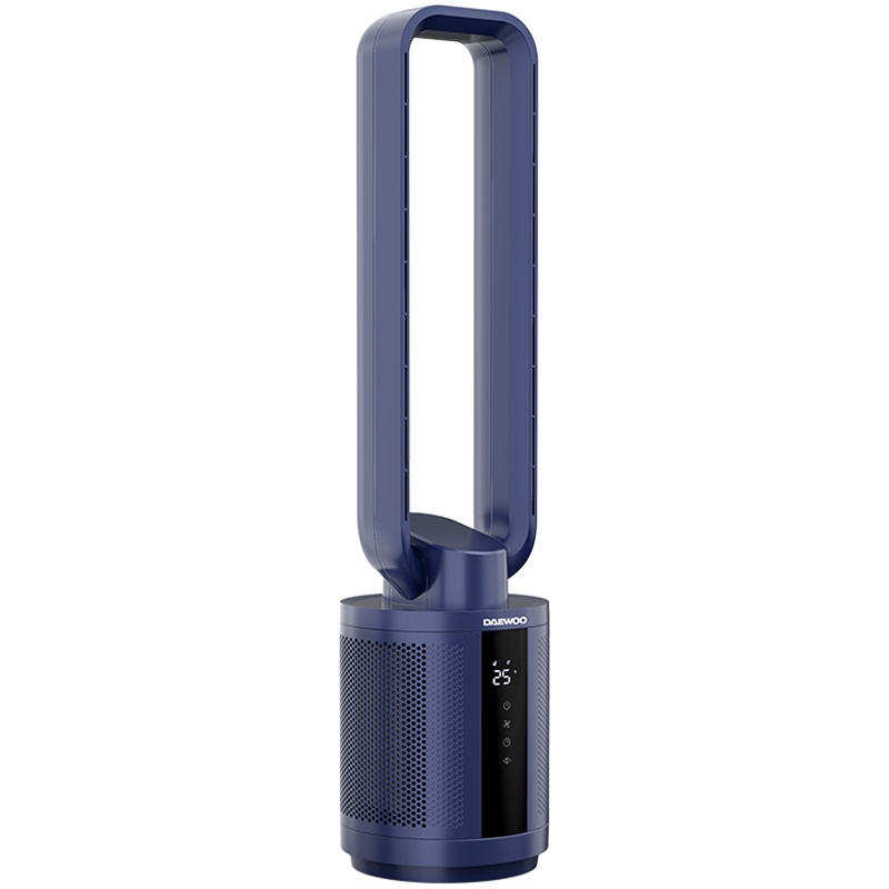 大宇(DAEWOO)五重净化无叶风扇 电风扇 落地扇 塔扇 搭配空调智能遥控空气循环 F9Max午夜蓝