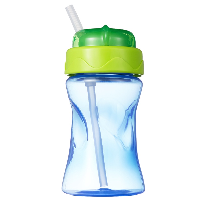 BABY-NOVA婴乐之星幼童吸管杯-带保护盖300ml(74125兰/绿)