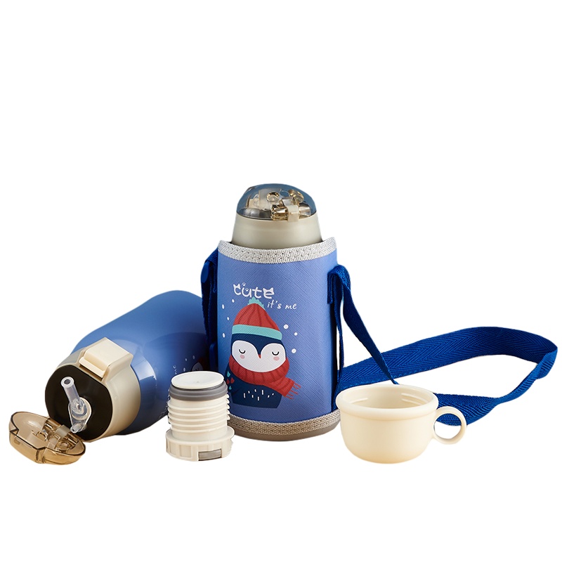 棒棒猪儿童水杯智能显温杯宝宝学饮杯鸭嘴吸管式两用外出携带喝水400ml