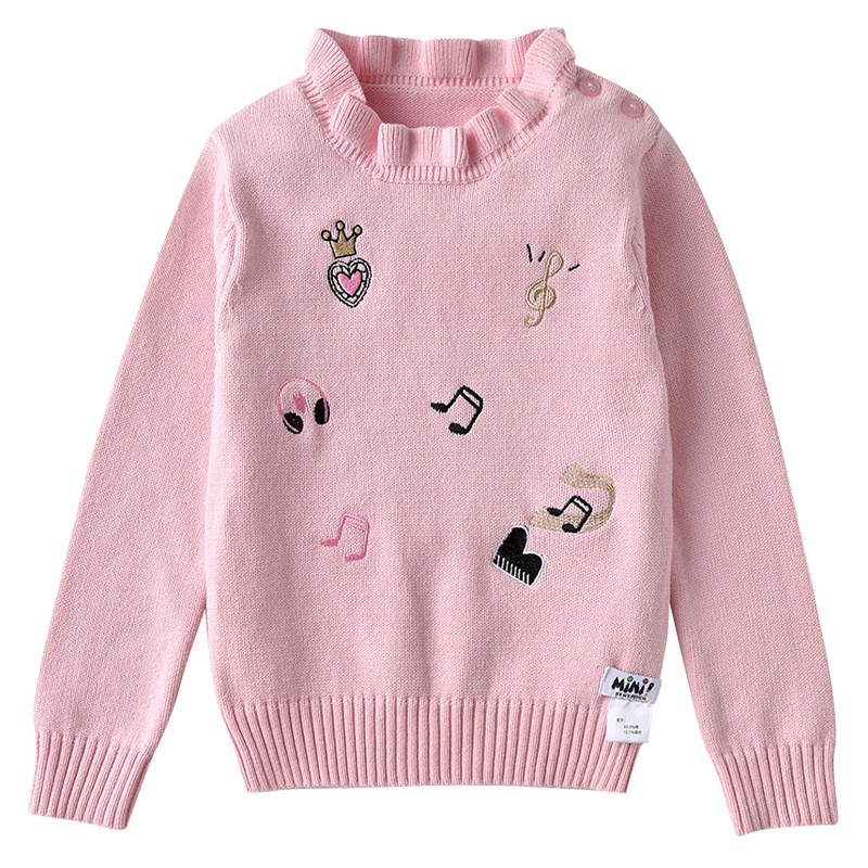 铅笔俱乐部童装2019秋季新款女童套头针织衫小童保暖毛衣
