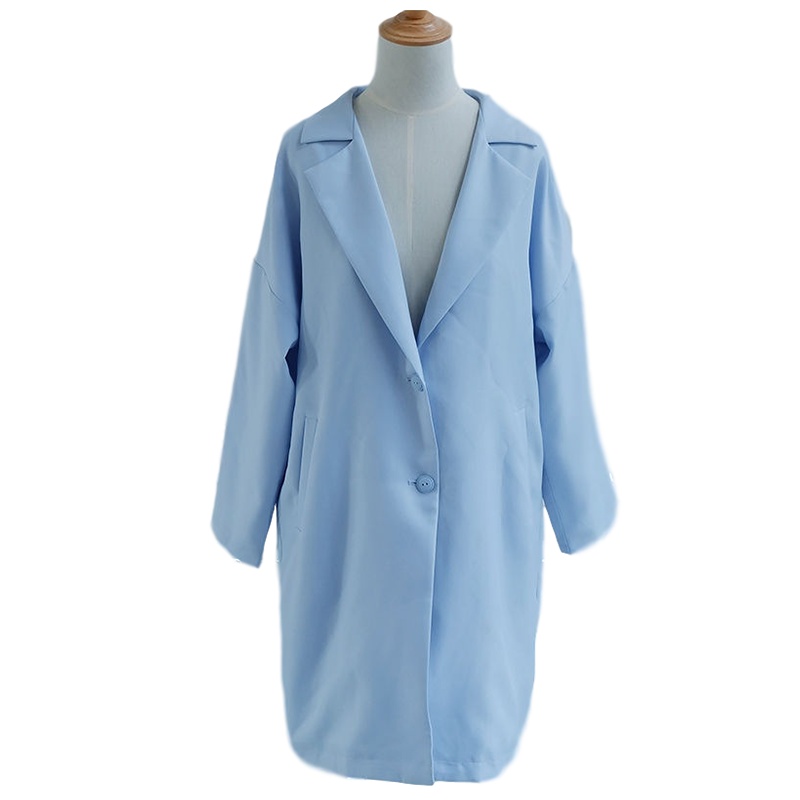 【福利款】拉夏贝尔UlifeStyle外套女秋季新款韩版纯色淑女中长风衣81111310