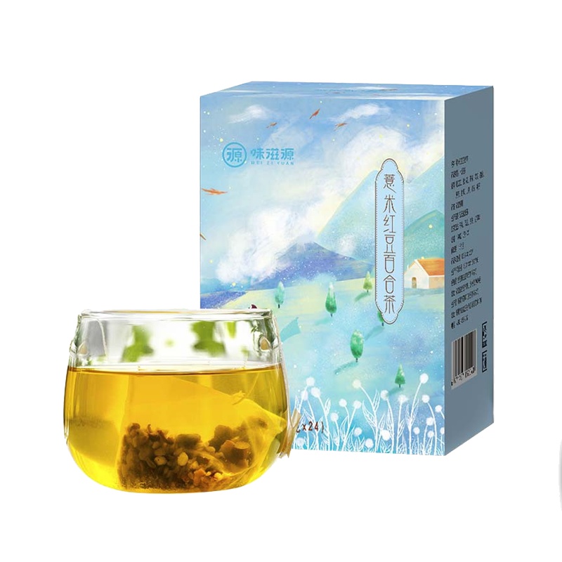 甜饵薏米红豆百合茶24包（共120g）红豆薏米芡实茶大麦茶叶百合赤小豆甘草茯苓花草茶组合茶包三角包