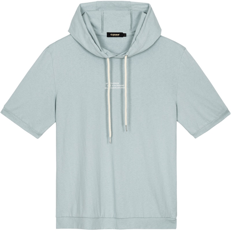 千纸鹤男装情侣T恤上衣2020夏季新款潮流宽松连帽短袖卫衣15421