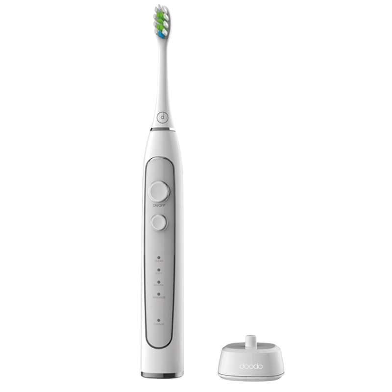 doodo杜多声波震动式牙刷电动牙刷成人牙刷防水无线充电式电动牙刷41000转/分钟 抗敏/清洁/美白/按摩四大模式