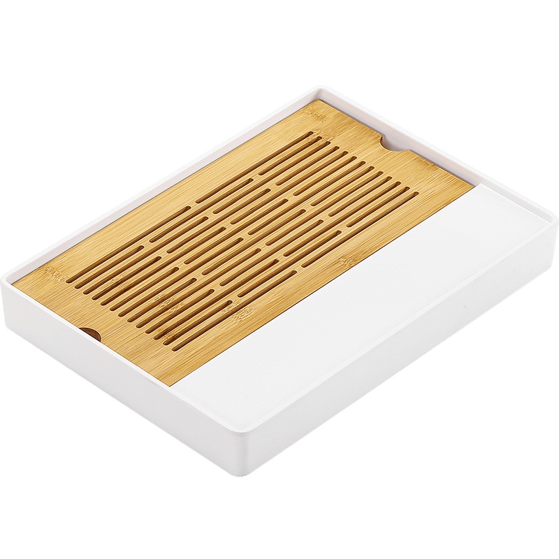 領藝 日式茶盘小茶台小号功夫干泡台储水式简约茶托盘不含茶具 秋澜竹制密胺茶盘