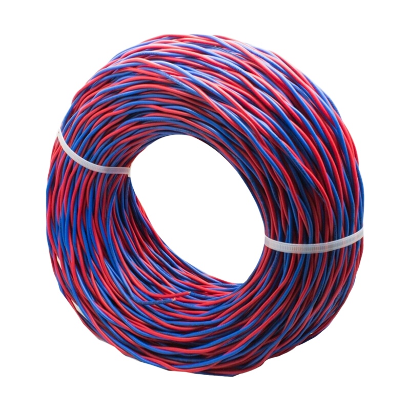 五彩 国标阻燃铜芯双绞线 软电线 电缆 RVS 2*0.75 100米/盘