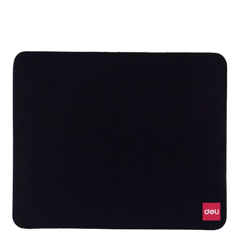 得力鼠标垫黑色加厚商务办公 防滑游戏垫大号键盘垫电脑桌垫 3691 (黑色) 270*220mm