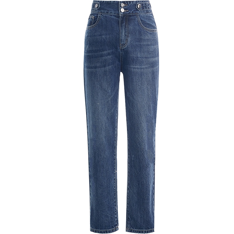 OUNIXUE欧昵雪 | [休闲帅气牛仔裤]春秋装个性时尚哈伦裤型百搭九分直筒裤子女