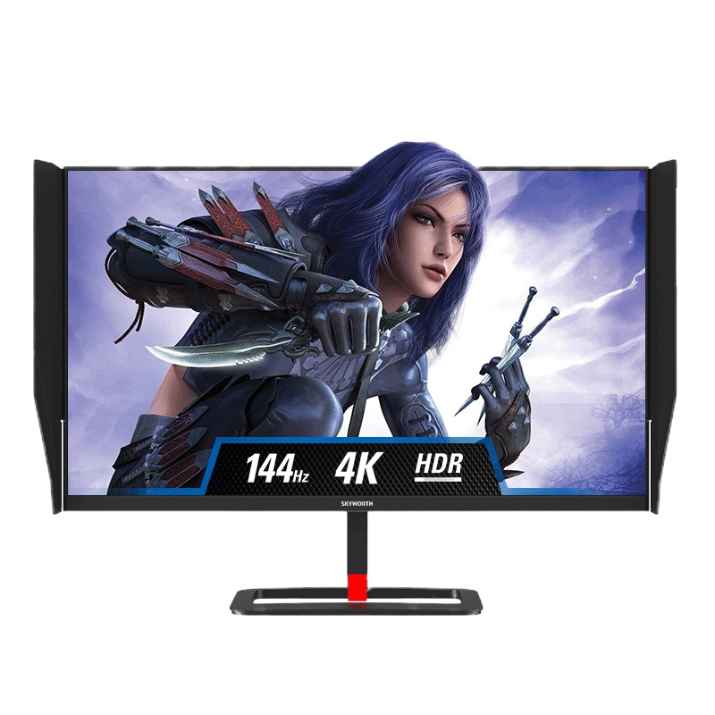 创维(Skyworth)27英寸显示器4K超清 IPS屏 144Hz HDR技术 1ms响应 Type-c接口 标配遮光罩 旋转升降 分屏显示 台式游戏电竞电脑显示屏 XG27U1