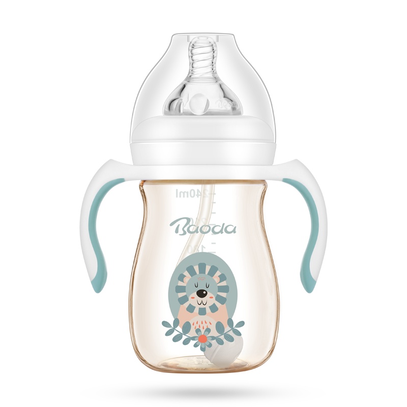 宝德PPSU白羽天使奶瓶240mlBP625德国进口材质不含双酚A360度喝奶防漏防呛奶瓶