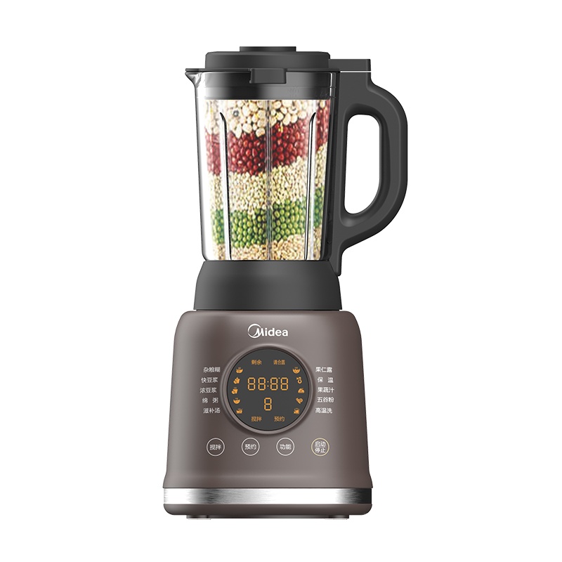 美的(Midea)破壁机家用免滤豆浆机智能料理机1.2升榨汁机绞肉机高温洗破壁婴儿宝宝辅食机PB80X2-080K